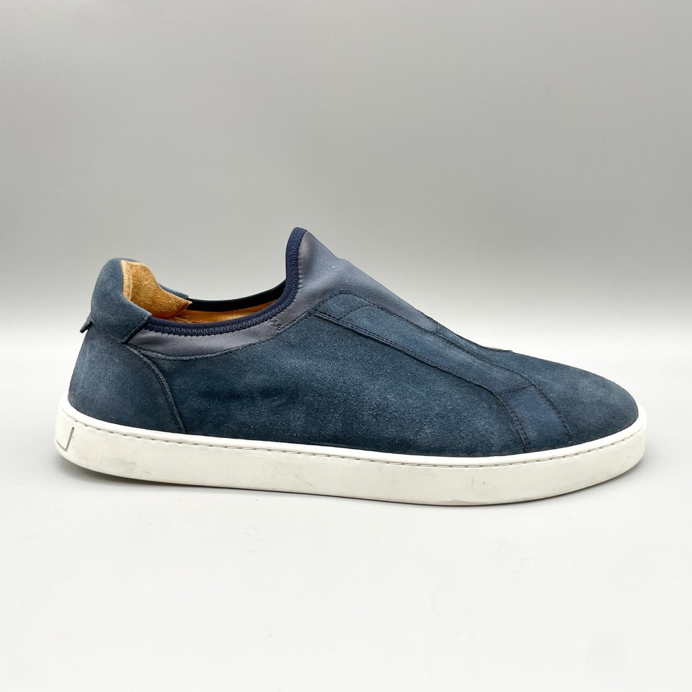 Magnanni Mens 12 Leve Slip On Sneakers Navy Blue Suede Leathet Casual Shoes